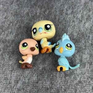 Hasbro Littlest Pet Shop Bird Figure Lot 3 LPS Toy #343 #1907 #317 cockatoo